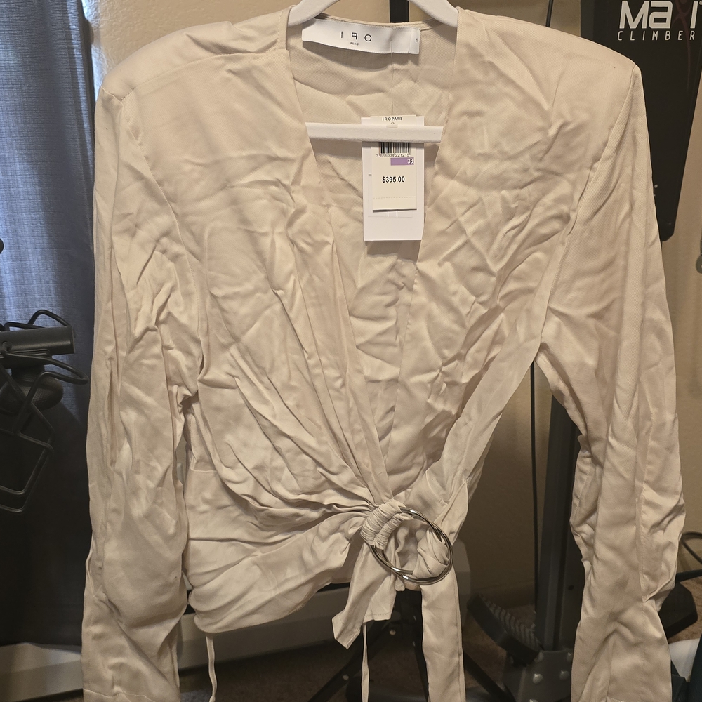 IRO Cream Wrap Top